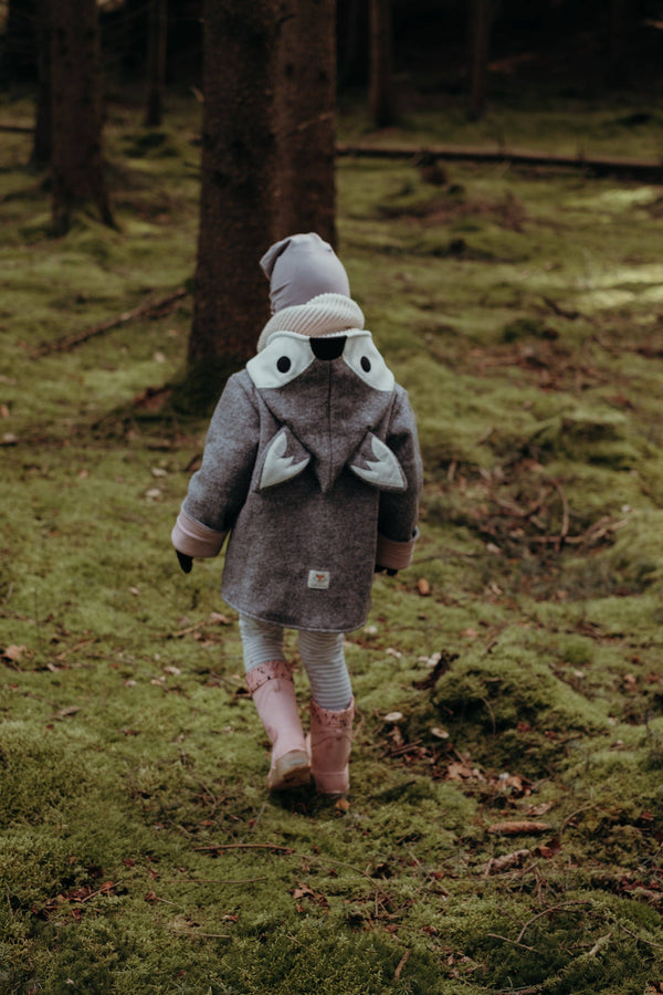 Walkjacke Fuchs "Grau & Rosa" sofort versandfertig - Milli Wonka