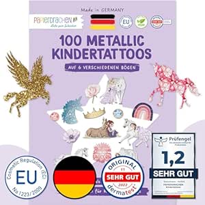 Glitzertattoo Einhörner