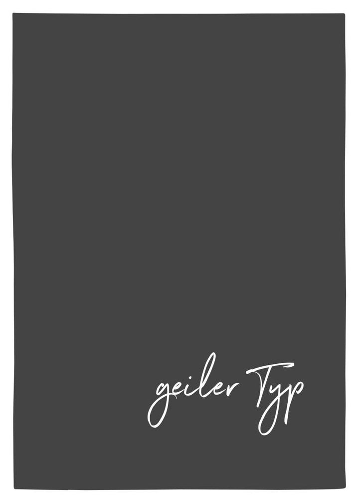 Geschirrtuch grau, Geiler Typ - Natürlich Glückskind