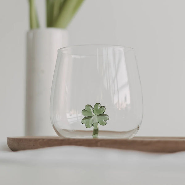 Eulenschnitt Glas Klee