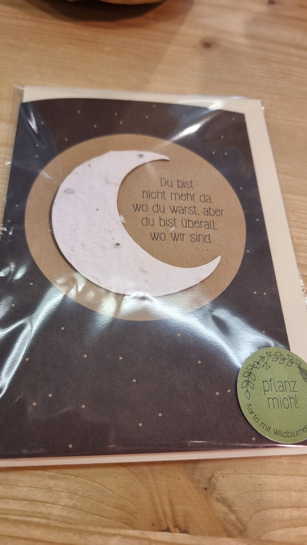 Trauerkarte mit Blumensamen - Natürlich Glückskind