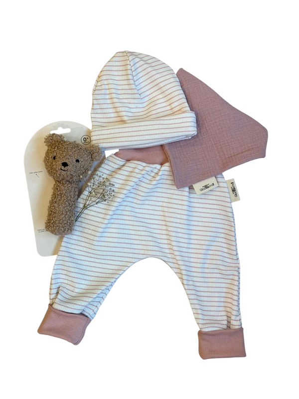 Babyset 4-teilig, handmade, rose